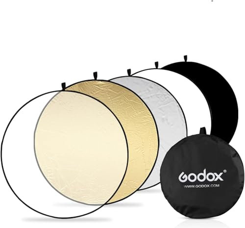 GODOX Réflecteur de lumière 5 en 1, pliable, pour photographie, avec sac de transport, kit de photographie (5 en 1, 60 cm)
