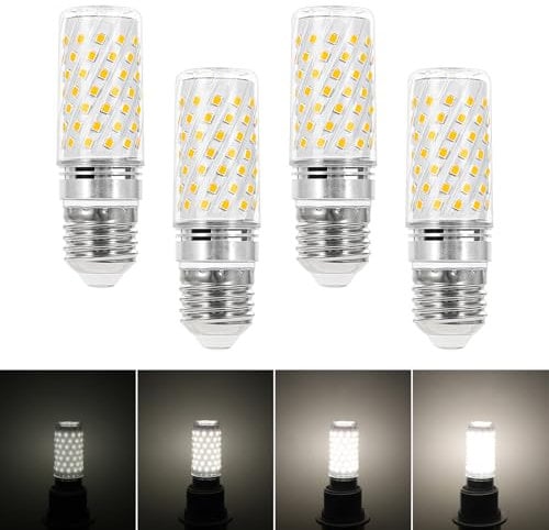 I-SHUNFA E27 LED Mais Dimmbar Lampen, Naturweiß 4000K 10W 1000LM E27 Maiskolben Birnen,ersetzt 100W Halogenlampe, LED Leuchtmittel für Kronleuchter, Wandlamp AC 220-240V(4er Pack)