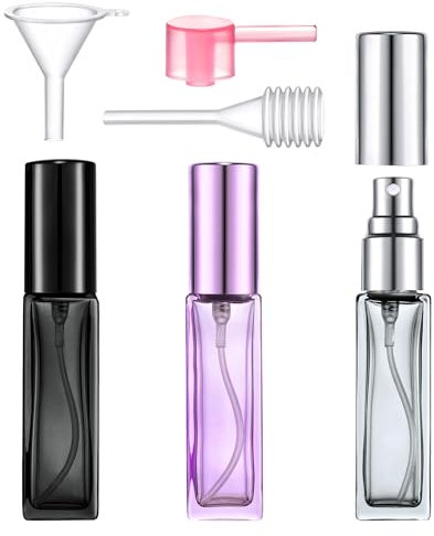 Yikimyfo Glass Cologne Travel Bottle, 3 Pcs 9ML/0.3oz Travel Perfume Bottle Refillable Empty Perfume Spray Bottles Fine Mist Perfume Atomizer Leakproof Travel Size Perfume Refill Bottle