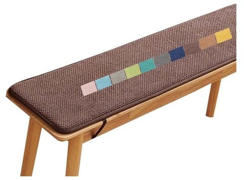 Stuhlkissen Mit Bändern, Sitzkissen Gartenstuhl Outdoor, Bankkissen, Gartenbank Kissen Bankauflage, Sitzauflage Bank Rutschfeste Sitzpolster Bank Für Indoor Fenster Terrasse e3(Coffee,200x45 cm 79x18
