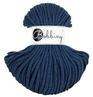 Premium Baumwoll-Flechtschnur - 5mm x 50m - Vielseitige Makramee-Kordel für Stricken, Weben, DIY-Basteln und Heimdekoration - Hochwertige Bunte Bastelschnur - Jeans