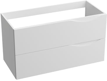 lavita Waschbeckenunterschrank Badezimmerschrank Kolorado Weißer Glanz 1000 Badschrank Waschtischschrank Schrank 100cm Breit Badezimmermöbel Lackierte Platte 46x100,5x54,2 cm Montierte Möbel