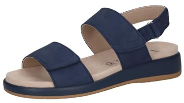 CAPRICE Damen Sandalen flach aus Leder mit Klettverschluss