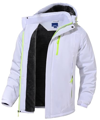 Rapoo Winterjacke Herren Warme Wasserdichte Winddichte Fleece-Futter Outdoor Ski Snowboardjacke mit Abnehmbarer Kapuze