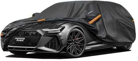 kayme 7 Schichten Autoabdeckung Wasserdicht Atmungsaktiv, Vollgarage Autoplane Kompatibel mit A6 Avant, Mercedes-Benz E klasse T-Modell, 5er Touring, Volvo V90, Abdeckplane für Kombi(485 bis 505 cm)
