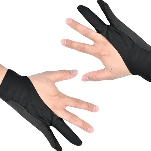 LICQIC Künstler-Handschuh, Zeichentablett-Handschuh, Antifouling, digitaler Zeichenhandschuh für Grafiken, Zeichnen, Tablet, Pad und Kunsterstellung, Größe M, 2 Stück