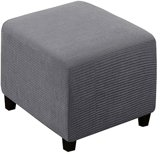 JORTUIO Fußhocker Bezug Ottomane Quadratisch Schonbezug Hockerbezug 35x35/40x40/60x60 Stretch Husse für Fußhocker Ottomanischer Hocker-Bezug Überzug Hocker Protector Waschbar(#1,55x55x40cm)