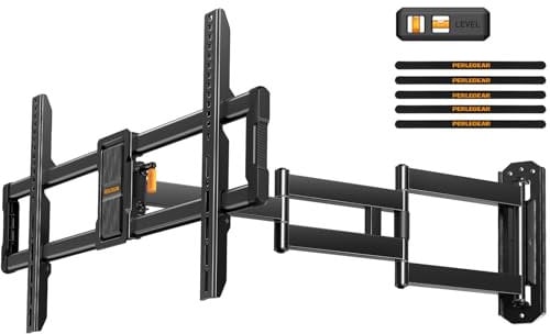 Perlegear Soporte TV Pared con Brazo Largo de 943mm para TVs de 42–84, Soporte TV Articulado con Rotación e Inclinación, Soporta hasta 68kg, MAX VESA 600 x 400mm
