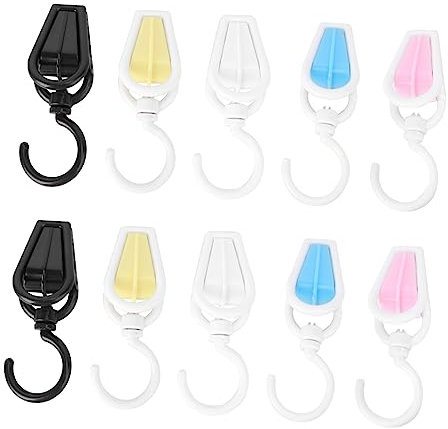 FONDOTIN 10 Stück Drehbare Wäscheklammern Kleiderständer Trockner Drehbarer Wäscheaufhängehaken Trockenständer Für Kleidung Chip Clips Süße Gestelle Karabiner Wäscheleine