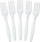 100 Pack White Plastic Forks – 6 Reusable, Microwave-Safe Economy Cutlery, Perfect for Parties, Weddings, Camping & Daily Use