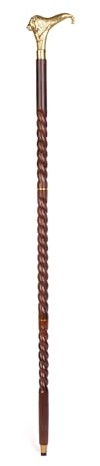 Gehstock aus Holz mit Löwenkopf - Vintage Antik Handgeschnitzter Stock - Faltbar und leicht - Fancy & Fanshionable Geschenk für Männer & Frauen, perfekt für Senioren und Opa