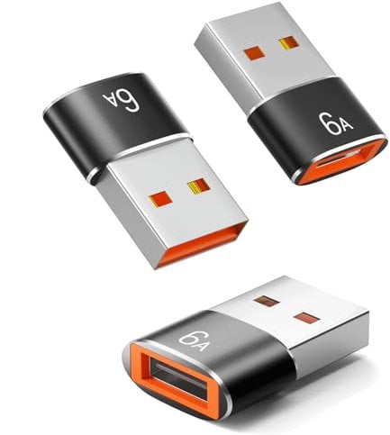 AGEEMY USB C to USB Adapter 3 Pack, Type C to USB-A Converter for Fast Charging & Data Sync, Type C Female to Type A Male Adapter Charger Converter Compatible with iPhone 16/15/14, Pad Pro, Macbook