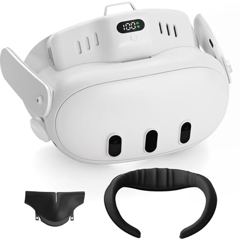 Dual Cooling Fan,Only Compatible with Meta/Oculus Quest 3,Matching Face Cushion＆Facial Interfaces for Anti-Fog,Fits Original Head Strap