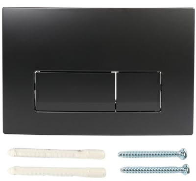 Betätigungsplatte kompatibel mit Geberit Delta 51, ABS Drückerplatte, Doppeltasten-Steuerplatte (Mattes Schwarz)