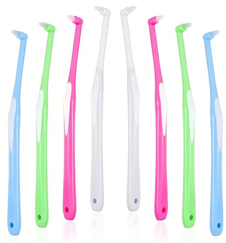 8 Stück Tuft Zahnbürste,Tuft Toothbrush Einbüschelbürste Kleine Zahnbürste, Weich Büschelzahnbürste, für kieferorthopädische Zahnspangen und Brücken Detail Reinigung