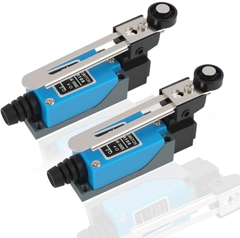 2 Piezas Interruptores de Límite ME-8108, Interruptor de Brazo Ajustable con Rodillo para CNC, Router, Aplicaciones Industriales, NC-NO, 250V AC 5A, 115V DC 0.4A