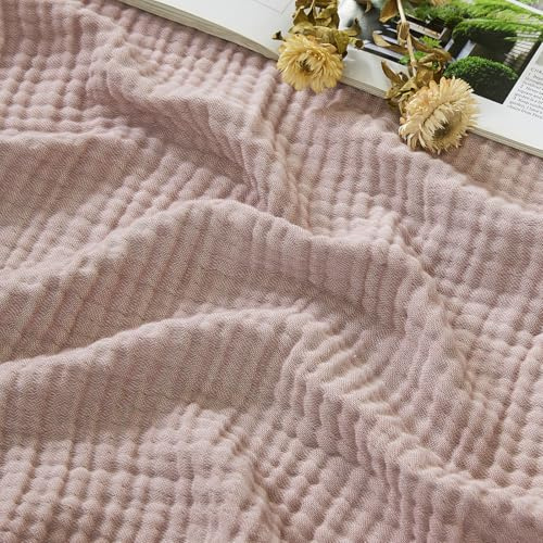 EMME Musselin Decke 127x177 Baumwolle Oeko-TEX Melange Rosa Kuscheldecke