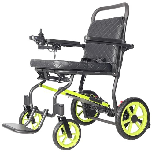 iCan Mobility Y-02 Electric Wheelchair – Ultra-Light Folding Power Chair with Lithium Battery, Joystick Controller, Adjustable Armrests & Safety Belt – 24V Travel-Approved Electric Wheelchair