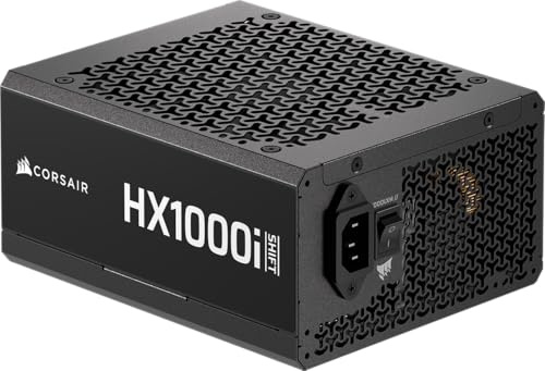 CORSAIR HX1000i Shift Vollständig Modulares ATX-Netzteil – Schwarz | Eingebauter iCUE LINK System Hub, Natives 12V-2x6 Kabel, ATX 3.1 & PCIe 5.1, Seitlich Montierte Stecker, Cybenetics Platinum