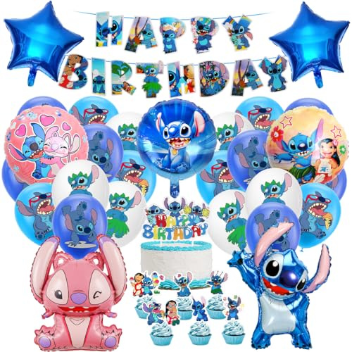 Deco Anniversaire Fête Kit, Enfants Decoration Anniversaire Ballon Deco, Bannière Anniversaire Garçon Foil Latex Ballon Deco Gateau, Décoration d'anniversaire d'enfant