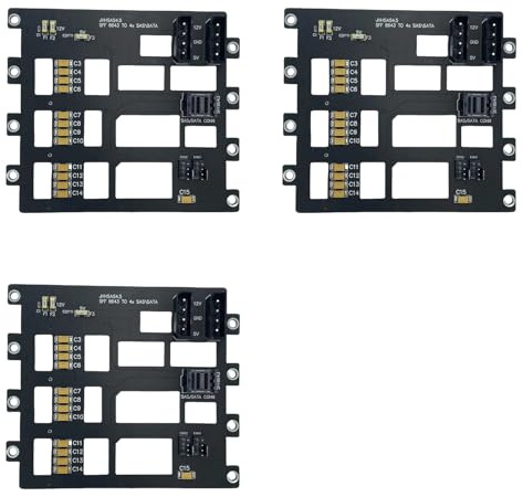 Vjsujehgy 3X Backplane per Disco Rigido SAS/SATA per Server di Archiviazione Nas 6 Gbps SFF8643 per Adattatore HDD SSD A 4 Alloggiamenti, Alimentatore 4D di Dimensioni