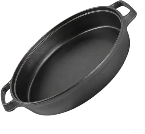 Padella in ghisa pre-stagionata con distribuzione uniforme del calore per arrostire e cuocere in forno, 25 cm (25 cm)