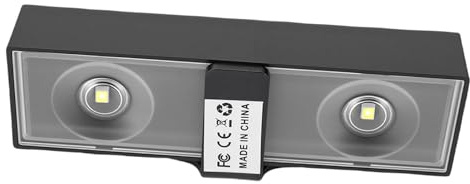 Fabater Luci Solari per Recinzione, IP65 Impermeabile Batteria 1000mAh Pannello Solare Monocristallino Luci da Parete Solari, da Ponte con Staffa e Adesivi Senza Traccia per Patio Cortile