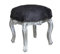 Casa Padrino Barock Sitzhocker Schwarz/Silber Höhe 40cm, Breite 35cm