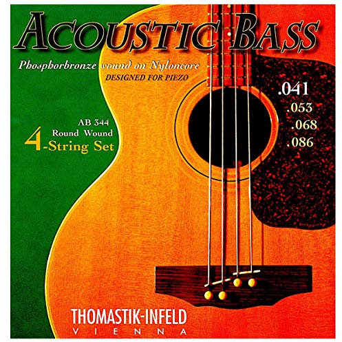Thomastik cuerdas para Bajo Acústico Phosphor Bronze y núcleo de nylon juego AB344 4 cuerdas (Sol, Re, La, Mi)