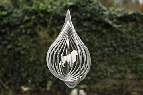 Manufaktur Lichtbogen Edelstahl Windspiel Tropfen Pudel