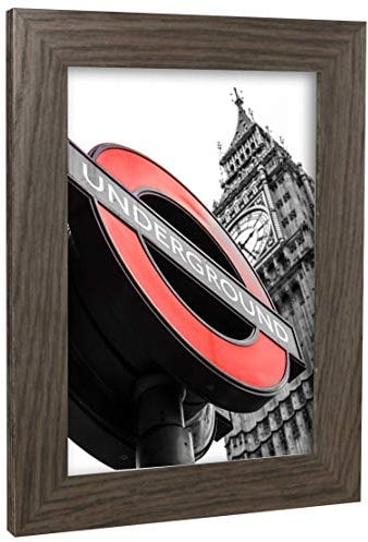 rahmengalerie24 Bilderrahmen Fotorahmen 50x50 cm Mooreiche bilderrahmen zum aufhängen MDF picture frames Farbe und 40 verschiedene Größen wählbar ohne Passepartout Rahmen London