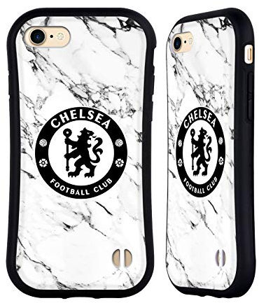 Head Case Designs Offizielle Chelsea Football Club Marmor Weiss Wappen Hybride Handyhülle Hülle Huelle kompatibel mit Apple iPhone 7/8 / SE 2020 & 2022