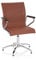 hjh OFFICE 660627 Konferenzstuhl ASTONA V Kunstleder Cognac Stuhl Besucherstuhl mit Rückholautomatik, Bodengleiter, Armlehnen