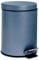 Harbour Housewares 3L Bathroom Bin - Matte Blue - Round Stainless Steel Pedal Bin Slim Kitchen Rubbish Trash Can Garbage Dustbin with Lid and Inner Liner Bucket