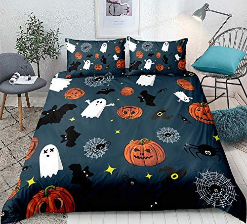 Prinbag Halloween Bettbezug Set Fledermaus mit Kürbis Bettwäsche Set 2 / 3pcs Festival Bettbezug Mode Heimtextilien 135x200cm