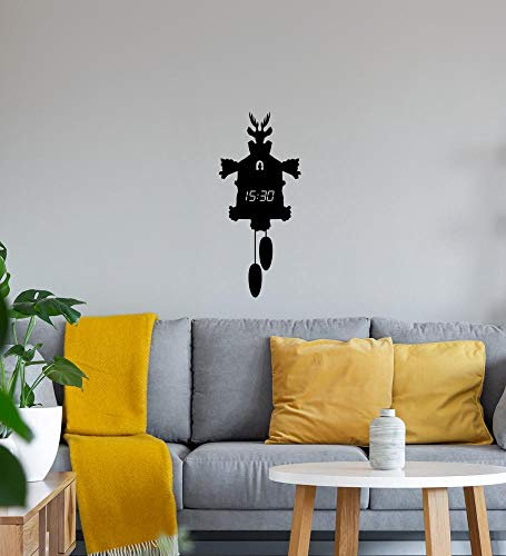 shirt84.de - Adhesivo decorativo para pared (45 x 102 cm), diseño de reloj de cuco