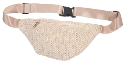 ABOOFAN 1Pc De Poche de Taille Croix-Corps Poche Imitation Paille Tissé Taille