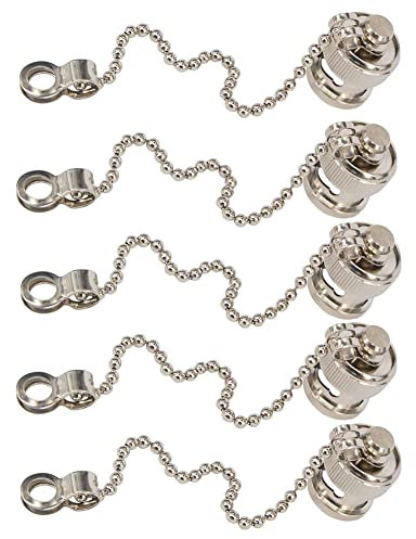 BOOBRIE BNC-Staubkappe, Schutzkappe mit Kette, BNC-Koaxial-Kappe für BNC-Buchse, RF-Koaxialadapter, vernickelt, 5 Stück
