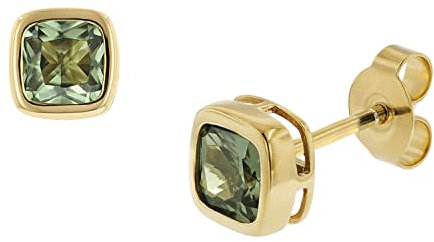 trendor Damen-Ohrringe Gold 333 / 8K Synthetischer Turmalin Ohrschmuck aus Echtgold, elegante Geschenkidee für Damen, 51684-05