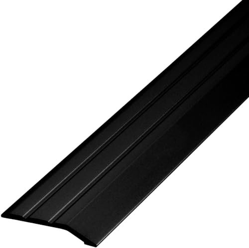 Gedotec Perfil de transición de Aluminio atornillar | Rieles de Piso | Longitud 2000 mm | Ancho 30 mm | Perfil de Piso en Anodizado Negro | Compensación Perforada | Umbral | 1 Pieza