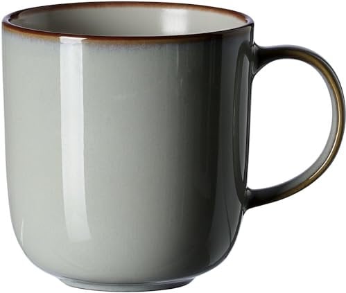 Ritzenhoff & Breker Portofino Kaffeebecher, 400 ml, Runder Henkelbecher mit Farbverläufen, Skandinavisches Design mit Reaktivglasur, Steinzeug, Blaugrau