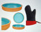 Set de 4 cazuelas barro color negro de barro + manopla, tazon de Barro Gazpacho de 16x4cm - cuencos de barro para sopa, cazuelas barro, puchero de barro