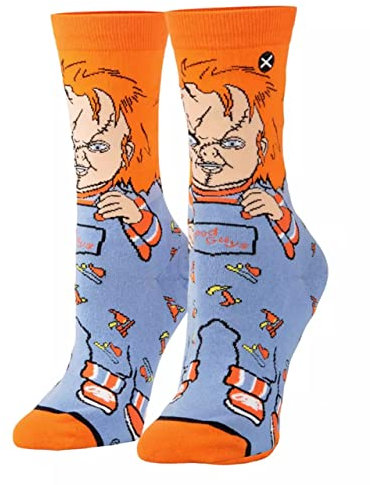 EZB Horror Film Scary Doll Crew Socks | Gift Idea for Men & Women | Size 6-11 | Chucky Good Guys
