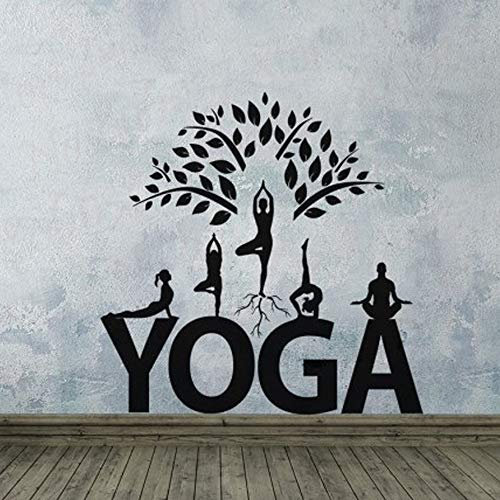 Yoga-Stellungen-Wand-Abziehbild-Wand-Dekor-Yoga Studio Wandbild Abnehmbare Vinyl Aufkleber 82X80CM