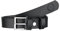 Ladeheid Kinder Gürtel Ledergürtel Mode Accessoire für Kinder Jungen Gürtel mit Schnalle 2,5 cm Breit K1D5 (Schwarz-1/Logo-1, 60 cm (Gesamtlänge 79 cm))