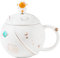 PIPITA Süße Astronauten-Tasse mit Deckel und Löffel, Kawaii-Tasse für Kaffee, Tee und Milch, Tasse, Geschenk, Blau, 400 ml (Weiß)
