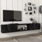 [en.casa] Fernsehschrank Paltamo Fernsehtisch mit 3 Fächern Lowboard 180x31x29,5cm hängend TV-Board Marmor, schwarz