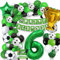 Fußball 6 Geburtstag Deko Junge, 6. Football Geburtstagsdeko, 6 Jahre Ballon Grün Luftballon Girlande, mit Happy Birthday Girlande, für Kinder Junge Geburtstag Party Fußball Deko 6. Geburtstagsdeko
