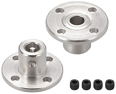 TA-VIGOR Rigid Flange Coupling 5mm Inner Dia, Motor Guide Shaft Coupler H12xD10mm Motor Connector for DIY Parts, 2Pcs