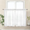 Gardinen Kurz Vorhang Weiß, 2er Set 65x90cm Gardinen Weiss Transparent Voile Gardinen Vorhänge Kurz Bistrogardine Modern Scheibengardine für Küche Wohnzimmer Badezimmer